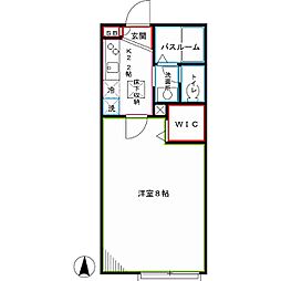 レ・フレール2 1Kの間取図画像