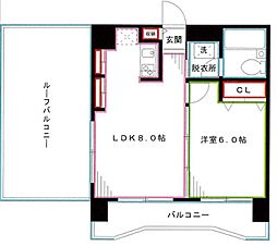 シャルマン中野坂上 1LDKの間取図画像