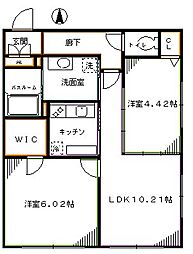 Branche中野富士見町 2DKの間取図画像