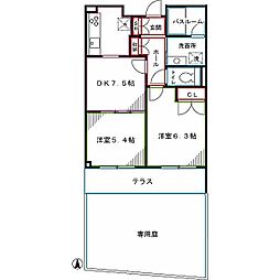 フラッツα中野通り 2DKの間取図画像