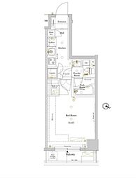 ルクレ高円寺アジールコート 1Kの間取図画像