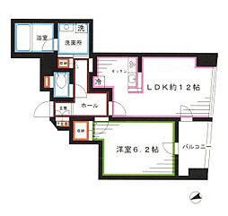 セルクル落合 1LDKの間取図画像