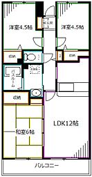 アボリアス白鷺 3LDKの間取図画像