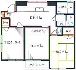 Kハウス 3DKの間取図画像