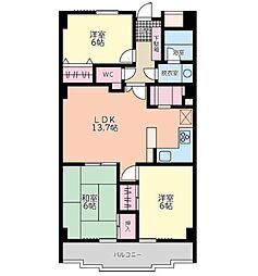 アーバンクレスト 3LDKの間取図画像