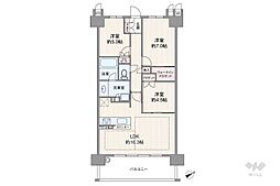 アルバックス植田南 3LDKの間取り