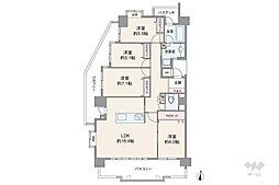 97.28平米の4LDKの間取りです。