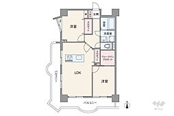 上前津中央マンション 2LDKの間取図画像
