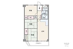 平針西住宅1号棟 3LDKの間取図画像