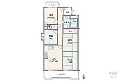 真栄マンション下原 4LDKの間取図画像