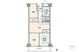 八事パーク・マンション 3LDKの間取図画像