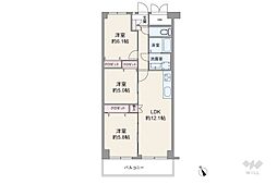 ライオンズマンション八事ガーデン参番館 3LDKの間取図画像