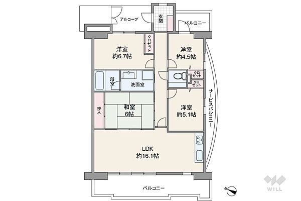 間取りを拡大表示