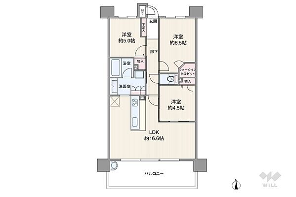 間取り カルティア金山StationEast 3階/-