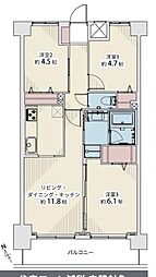 さがみ野シティハイツ 3LDKの間取図画像