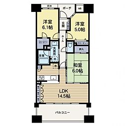 アールヴェール町田森野 3LDKの間取図画像