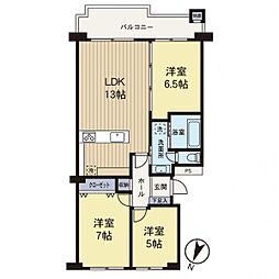 東急ドエルつきみ野ビレジA棟 3LDKの間取図画像