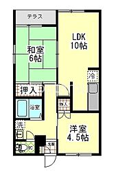メゾンサニーベール 2LDKの間取図画像