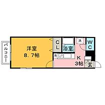 アムール松福園 C203号 ｜ 福岡県久留米市御井町1771-38（賃貸アパート1K・2階・26.08㎡） その2