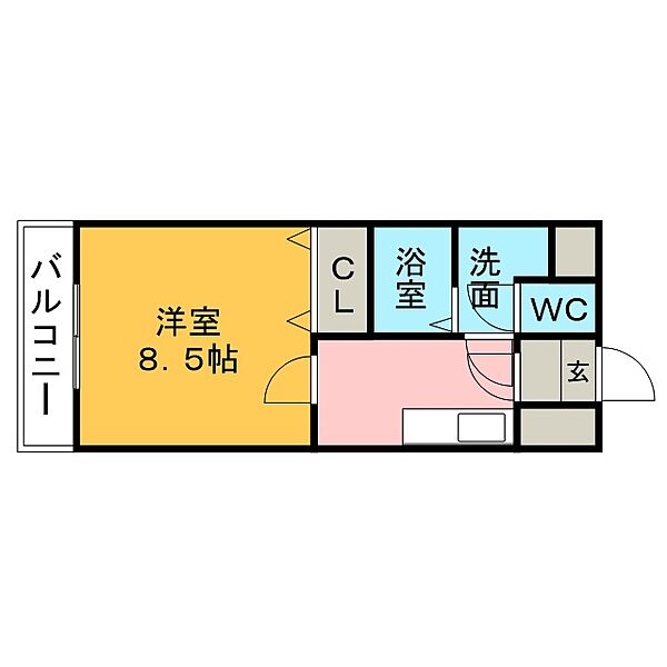 サンセットカーム 303号｜福岡県久留米市東合川新町(賃貸マンション1K・3階・29.70㎡)の写真 その2