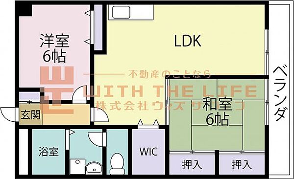 ライトハウス 306号｜福岡県久留米市御井旗崎5丁目(賃貸マンション2LDK・3階・65.00㎡)の写真 その2