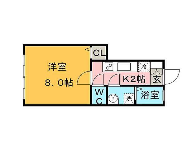 ぷらすエコ B-2号｜福岡県久留米市宮ノ陣1丁目(賃貸アパート1K・1階・29.30㎡)の写真 その2