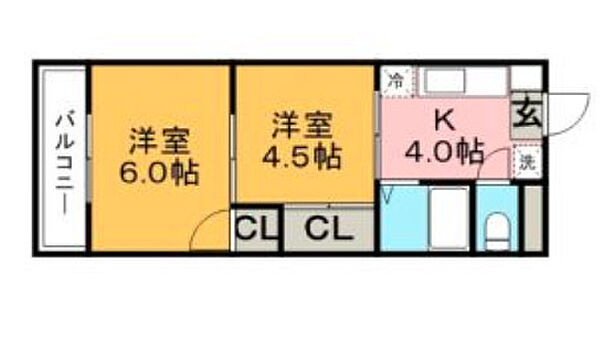 ウッドハウスII 103号｜福岡県久留米市御井旗崎3丁目(賃貸マンション2K・1階・33.60㎡)の写真 その2