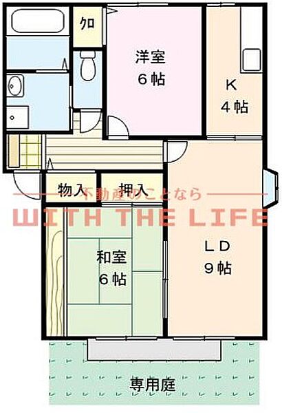 カサグランデIII 102号｜福岡県久留米市江戸屋敷2丁目(賃貸アパート2LDK・1階・66.00㎡)の写真 その2