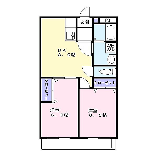 フォレストヒルIII ｜福岡県久留米市山川町(賃貸アパート2DK・1階・48.45㎡)の写真 その2