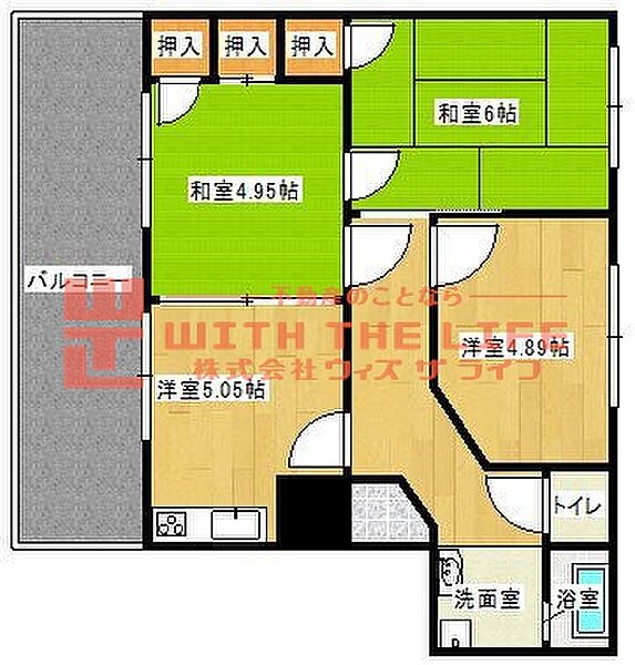 フレグランス櫛原 ｜福岡県久留米市東櫛原町(賃貸アパート3DK・1階・50.65㎡)の写真 その2