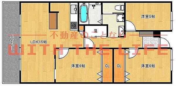 ソリーナマンション久留米東 304号｜福岡県久留米市御井旗崎5丁目(賃貸マンション3LDK・3階・72.77㎡)の写真 その2