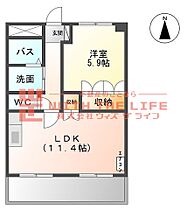 メゾン・シーティア 202号 ｜ 福岡県久留米市三潴町西牟田1249（賃貸アパート1LDK・2階・41.04㎡） その2