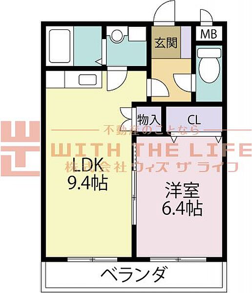 アルカンシェル 405号｜福岡県久留米市小森野1丁目(賃貸マンション1LDK・4階・40.32㎡)の写真 その2