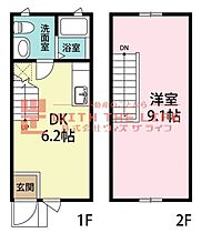 シャロム長栖 A-103号 ｜ 福岡県久留米市田主丸町長栖547-1（賃貸アパート1DK・1階・34.78㎡） その2