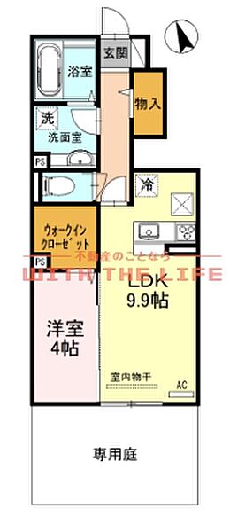 ラフレ 107号｜福岡県八女市蒲原(賃貸アパート1LDK・1階・44.24㎡)の写真 その2