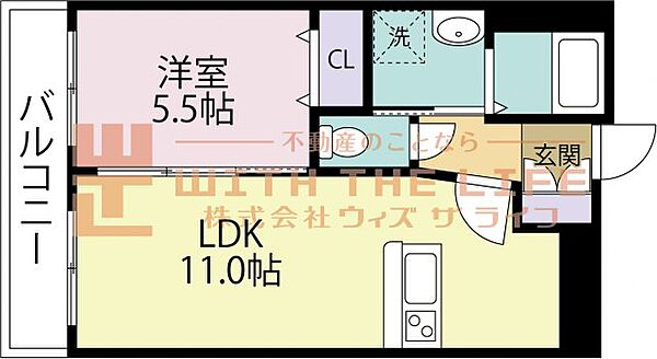 ブランドルフ 302号｜福岡県久留米市合川町(賃貸マンション1LDK・3階・43.88㎡)の写真 その2