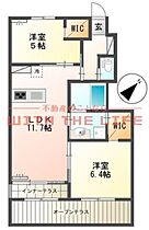 ラフィーネA 102号 ｜ 福岡県久留米市梅満町57-1（賃貸アパート2LDK・1階・56.54㎡） その2