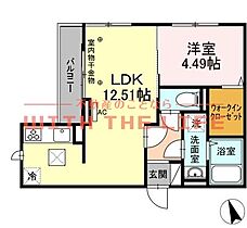 グランツアルファ 107号 ｜ 福岡県久留米市東合川町13（賃貸アパート1LDK・1階・40.90㎡） その2