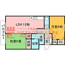 サンハイツ小森野A棟 11 ｜ 福岡県久留米市小森野2丁目10-12（賃貸アパート2LDK・1階・57.35㎡） その2