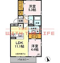 オッツ梅満II B303号 ｜ 福岡県久留米市梅満町1618-9（賃貸アパート2LDK・3階・49.21㎡） その2