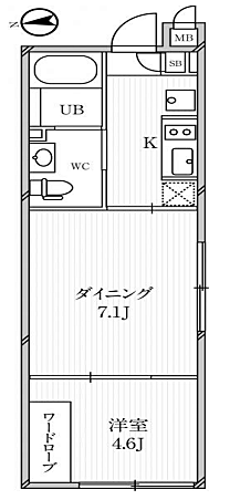 ルクレ高田馬場 405号室｜東京都新宿区高田馬場３丁目(賃貸マンション2K・4階・30.04㎡)の写真 その2