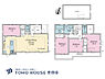 間取り：D号棟、4LDK、土地面積117.15m2、建物面積93.60m2