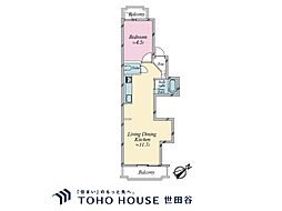 パーセル砧 1LDKの間取図画像