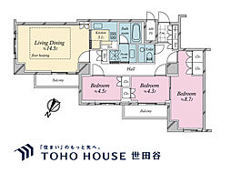 パークハウス赤坂氷川 3LDKの間取図画像
