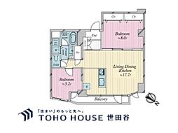 御苑ハイム 2LDKの間取図画像