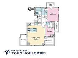 オープンレジデンシア代々木ザ・ハウス 2LDKの間取図画像