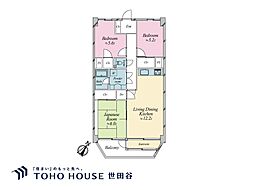 目黒プラザ 3LDKの間取図画像