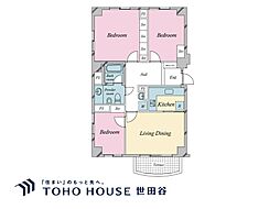 東高代々木上原ペアシティアネックス 2LDKの間取図画像
