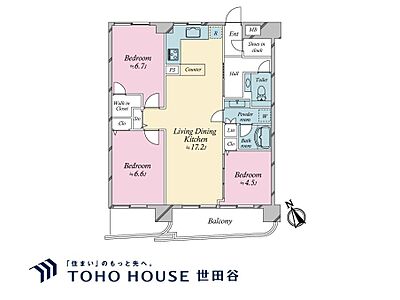 間取り：3LDK、、価格6480万円、専有面積77.96?、バルコニー面積10.93?