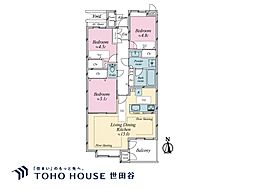 ライオンズガーデンテラス千歳烏山 3LDKの間取図画像